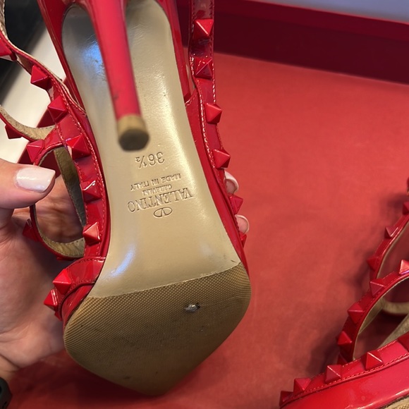 Authentic Valentino Red Patent Rockstud Shoes Size 36.5 - Picture 7 of 9